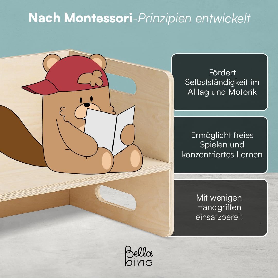 Kindersitzgarnitur 3-teiliges Möbel-Set aus Holz, 2x Stuhl, 1x Bank Natur
