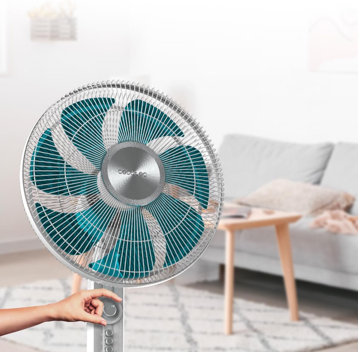 EnergySilence 610 Max Flow Standventilator, Manuelle Steuerung Weiss + Blau