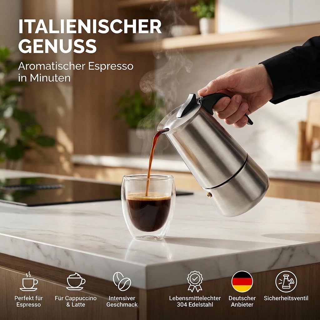 Espressokocher für 6 Tassen, 6 Tassen - 300 Ml