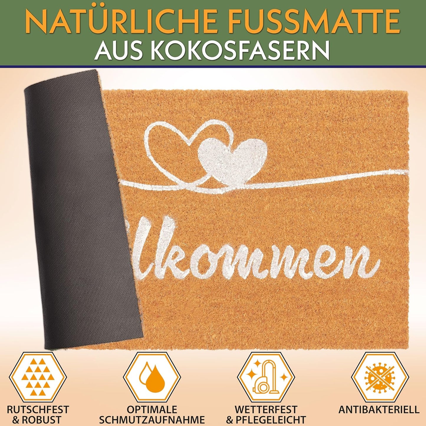Antirutsch Fussmatte, Willkommen