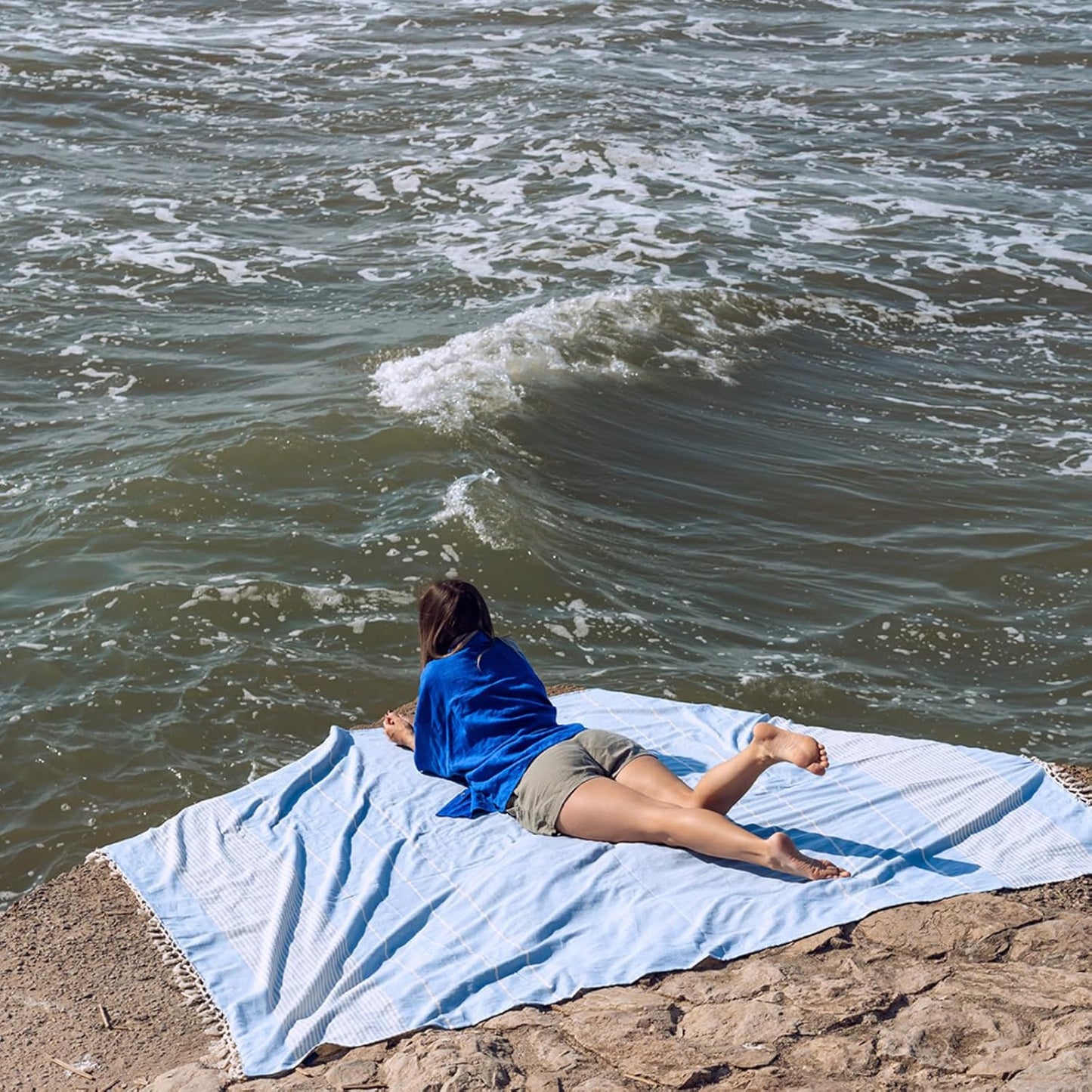 XXL-Strandtuch, Hellblau