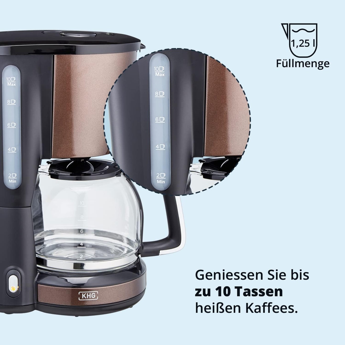 Kaffeeautomat KA-123 mit Glaskanne für 10 Tassen