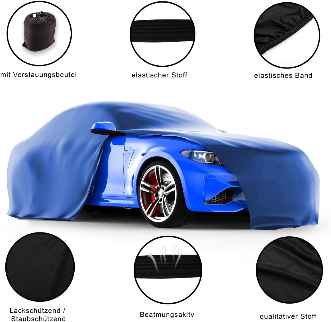 Autoabdeckung (380x125x120cm), S (380x125x120cm) Blau