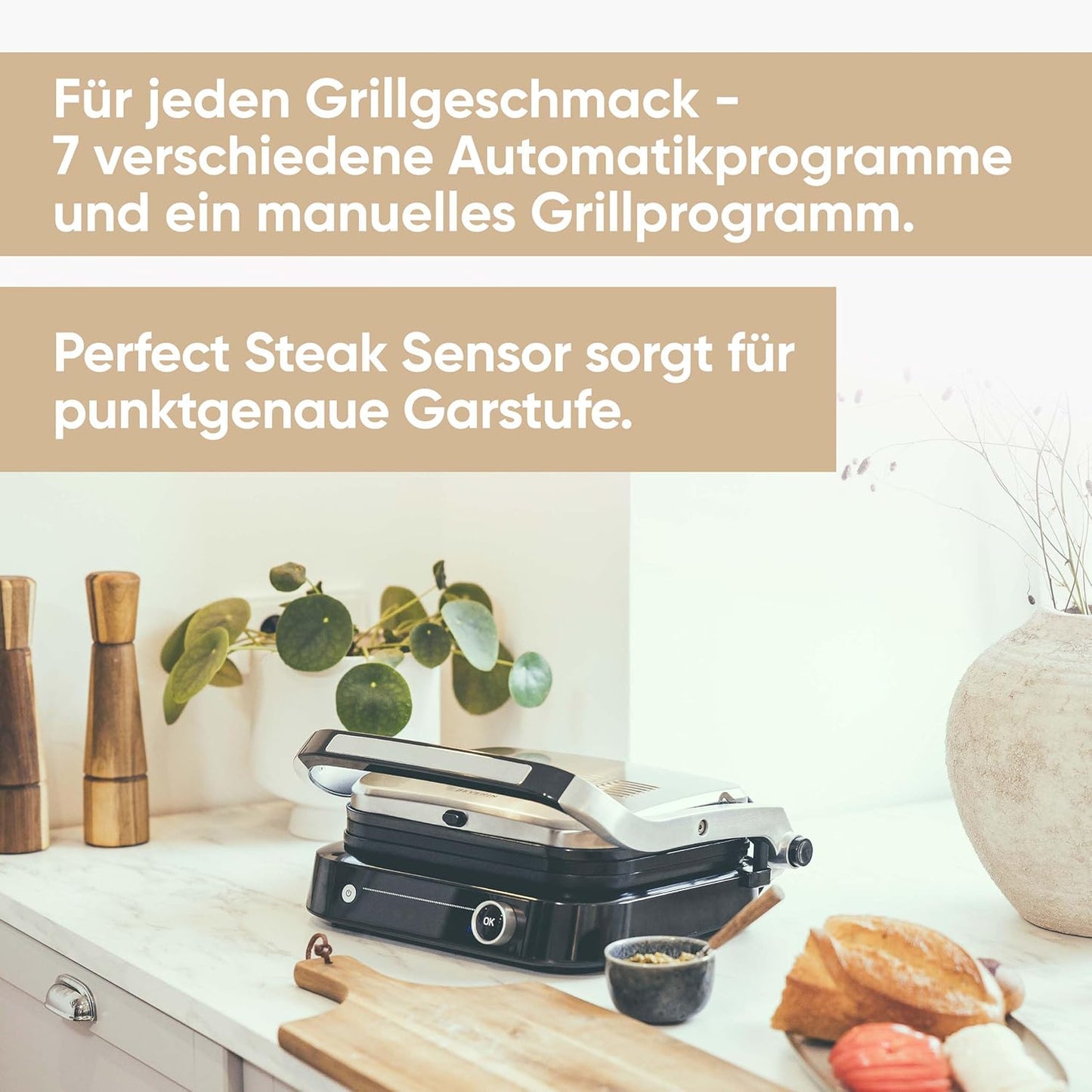 Kontaktgrill mit 7 Automatikprogrammen, DESIGN Kontaktgrill - Mit 7 Automatikprogrammen