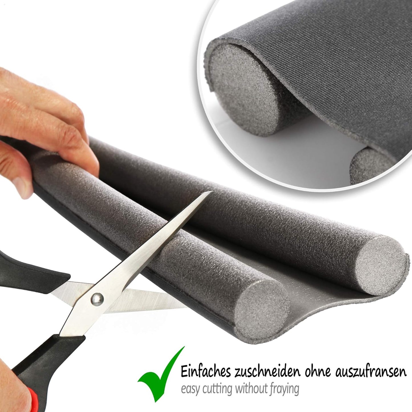 3-teiliges Zugluftstopper-Set, 03 Stück Grau