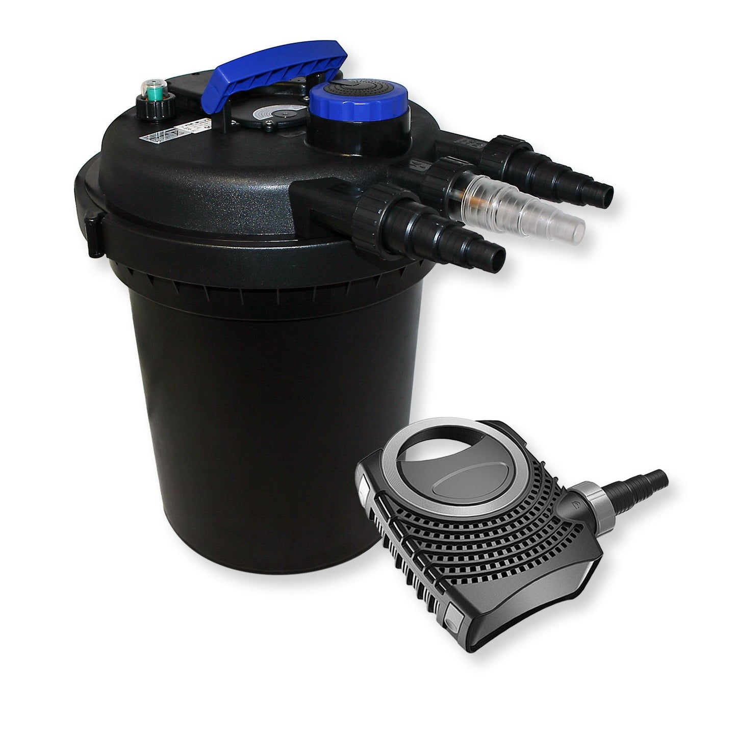 Teichdruckfilter-Set mit UV-C Klärer und Pumpe