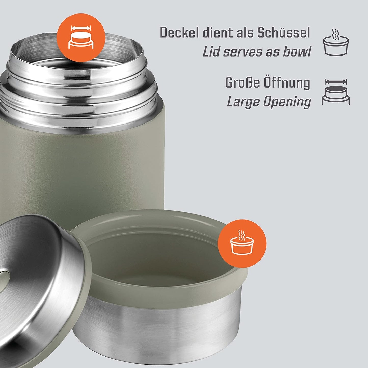 Thermobehälter Sculptor, Stone Grey 1000 ml Ohne Manschette