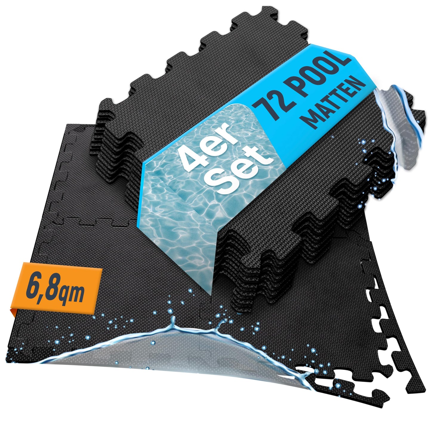 Pool-Unterlegmatte, Anthrazit | 72 Matten | 6,8 M²