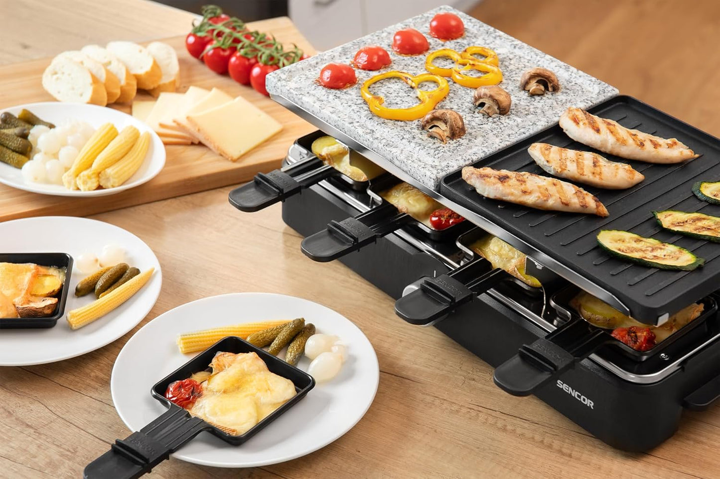 Raclette Multifunktionsgerät 1400W (für 8 Personen)