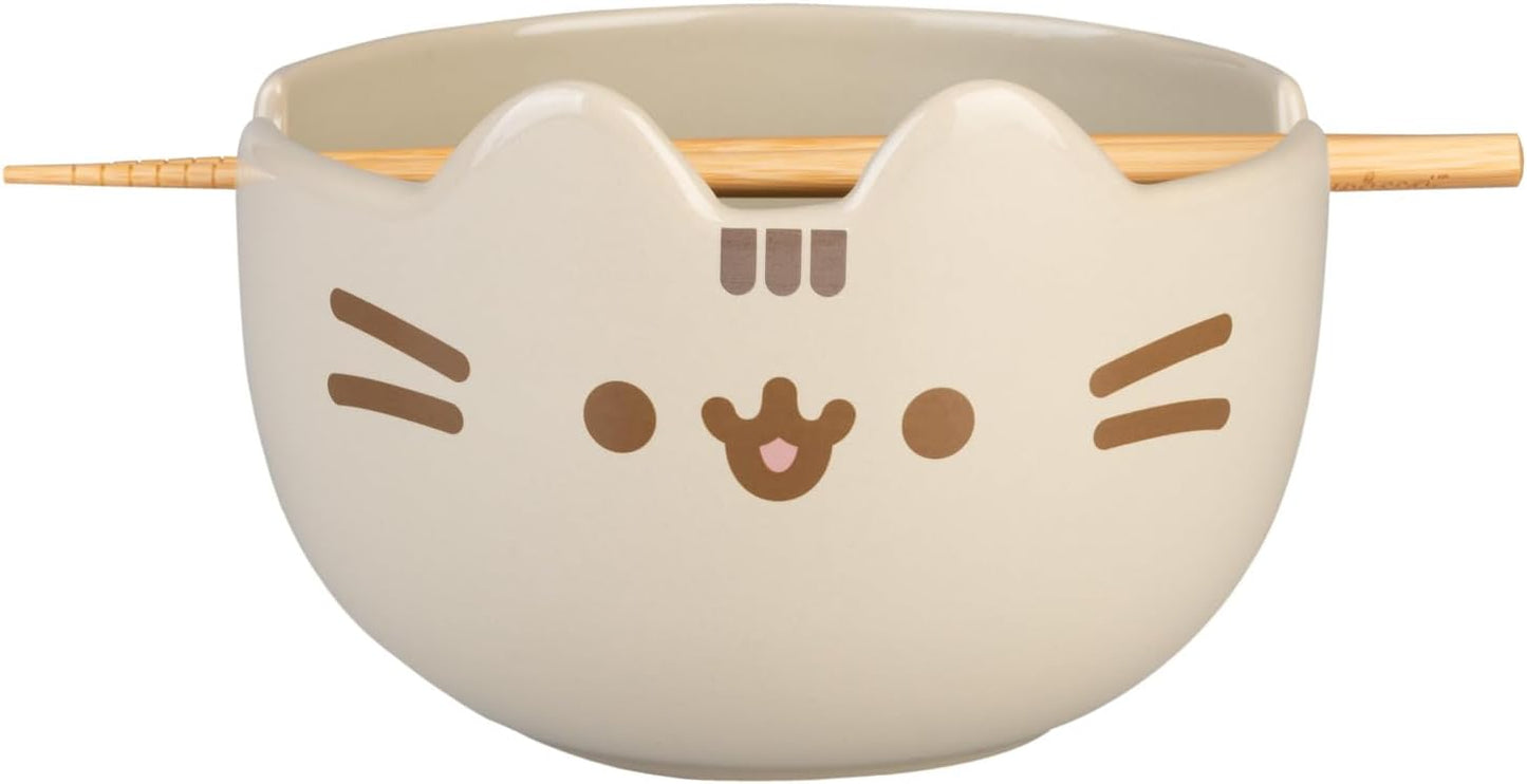 Ramen-Bowl Pusheen the Cat mit Stäbchen