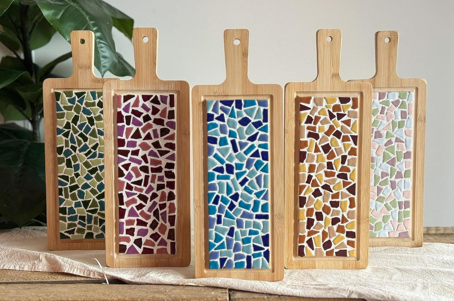 DIY Mosaik Servierbrett, Pastell