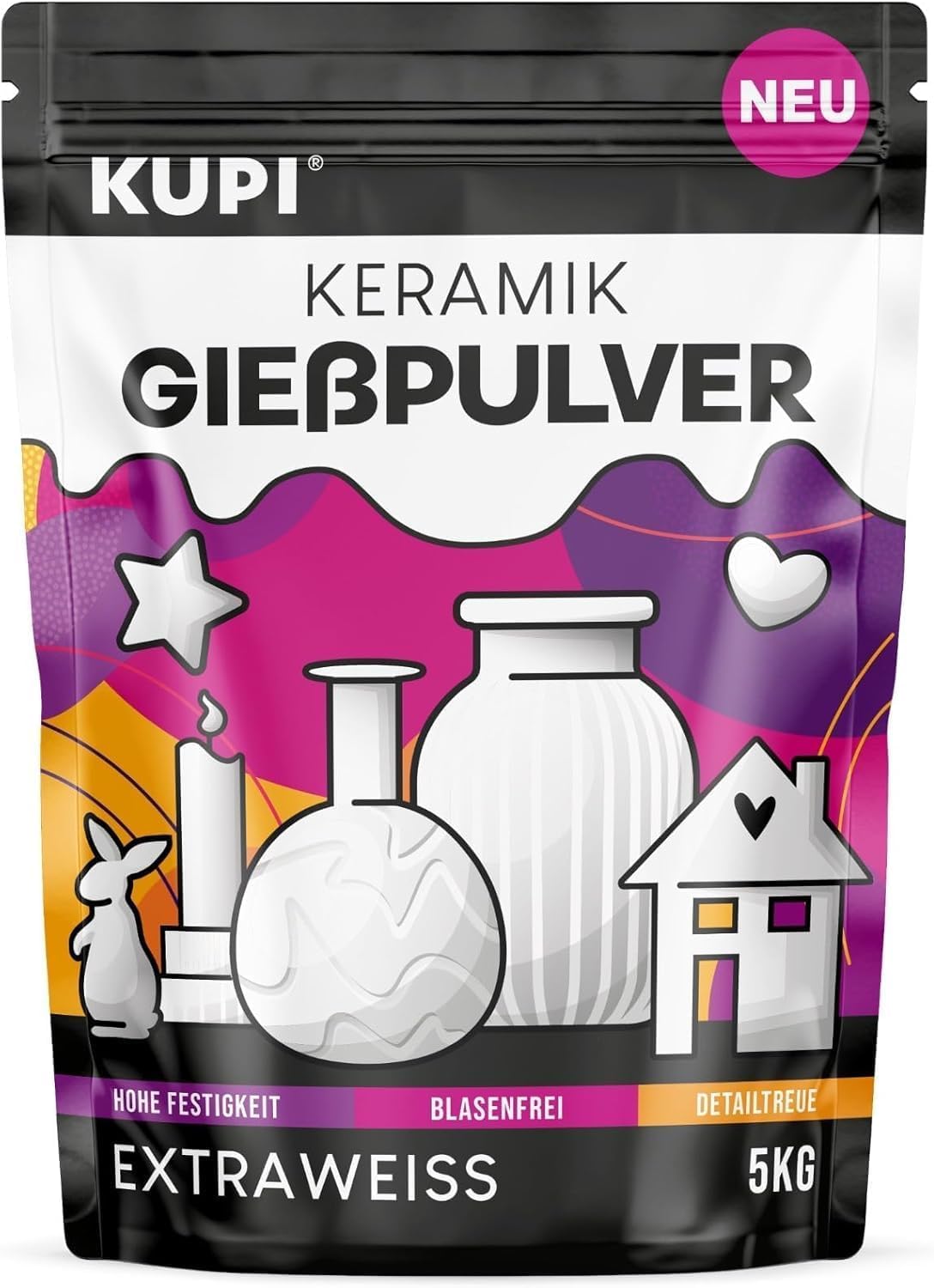 Keramik Giesspulver für Silikonformen, 10kg, weiß 10kg