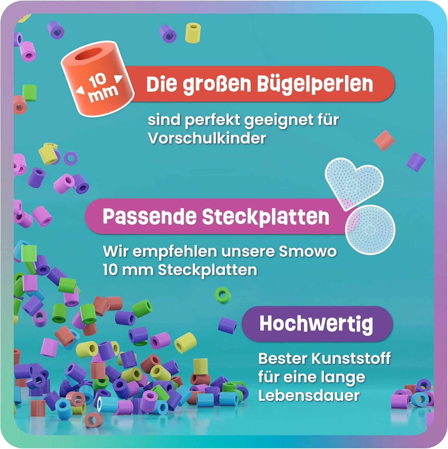 2000 Stück Bügelperlen, 2000