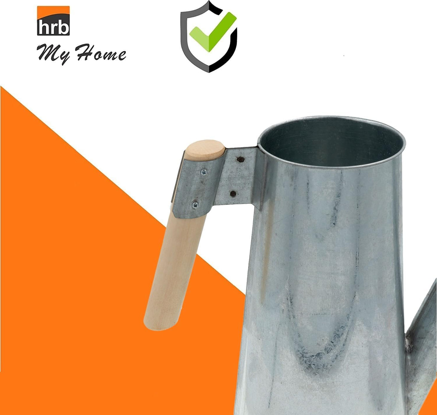 Zinkgiesskanne mit Holzgriff (3 L) für Indoor/Outdoor, Silber