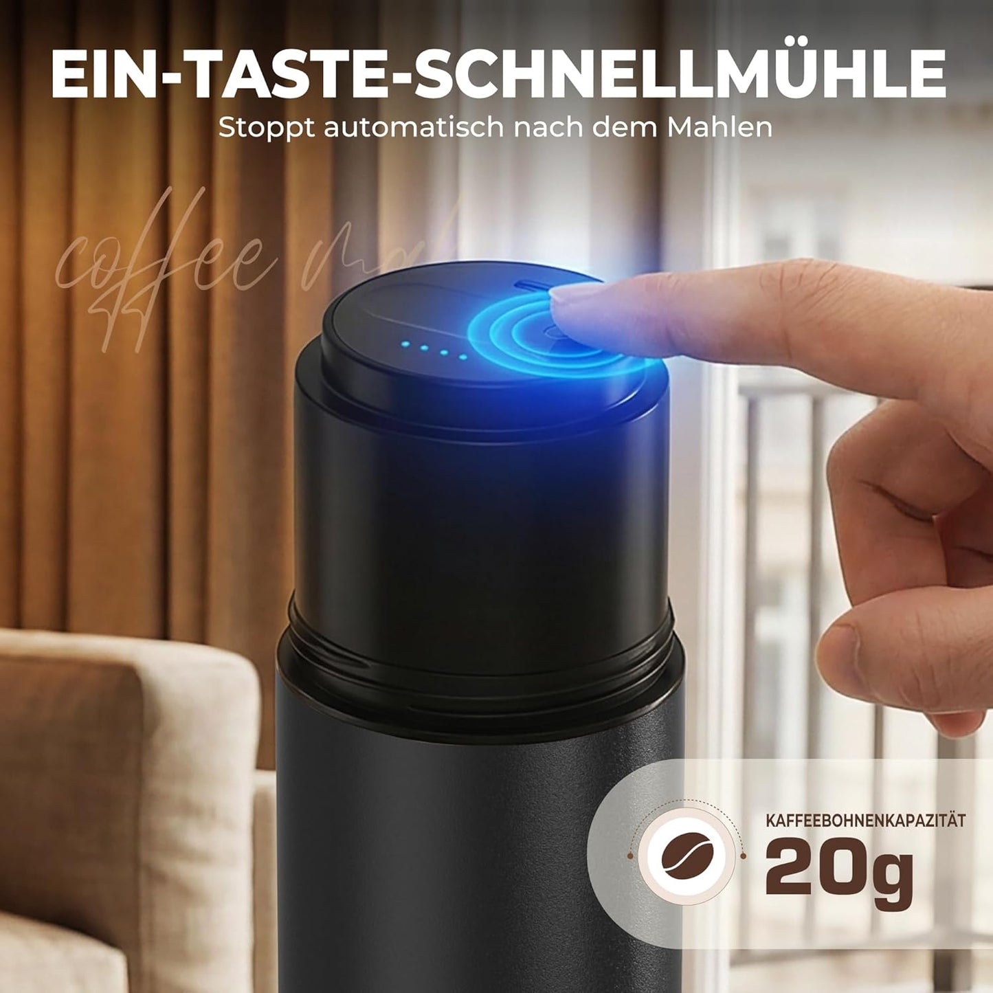 Elektrische Kaffeemühle, Schwarz