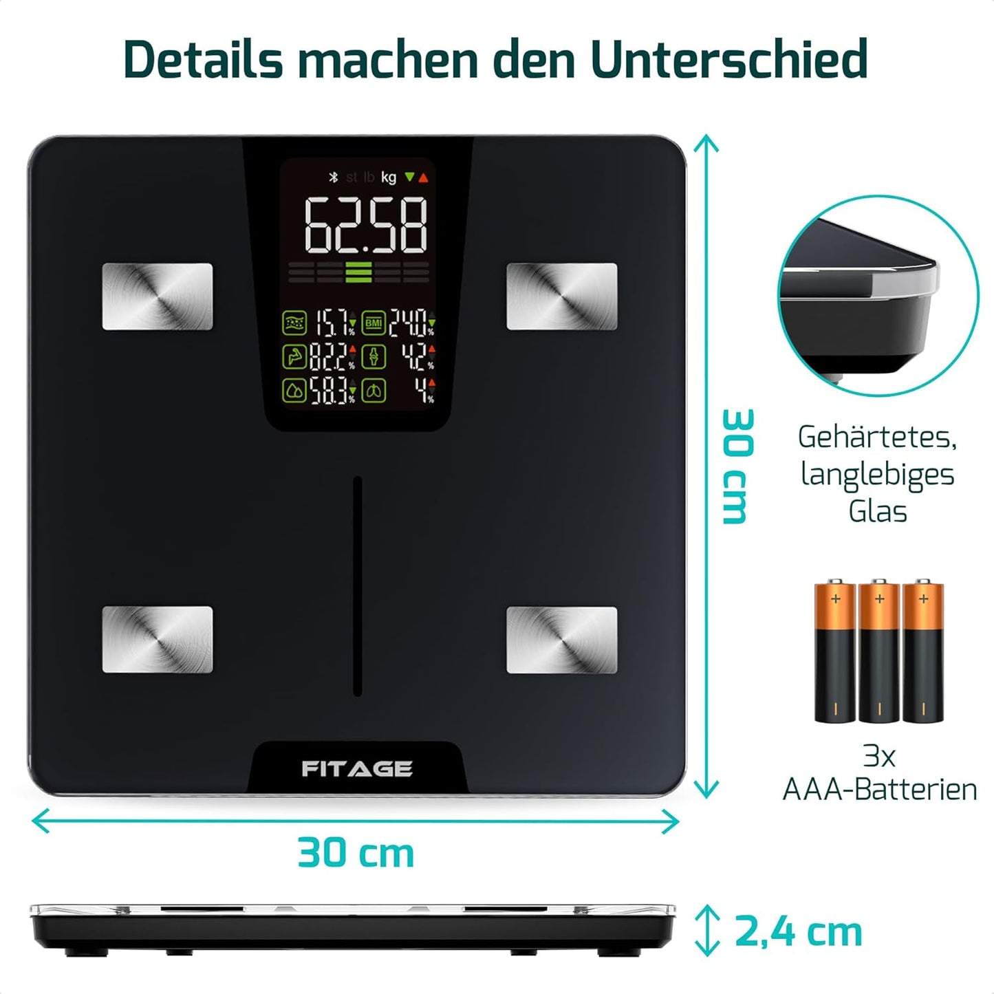 Körperfettwaage, LED