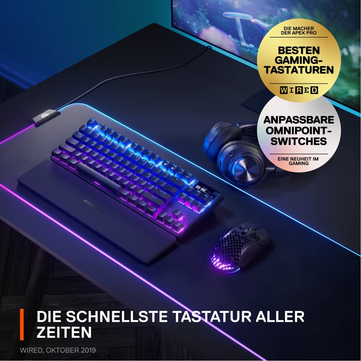 Apex Pro TKL Wireless, Gaming-Tastatur, Wireless TKL (2023) Deutsches QWERTZ