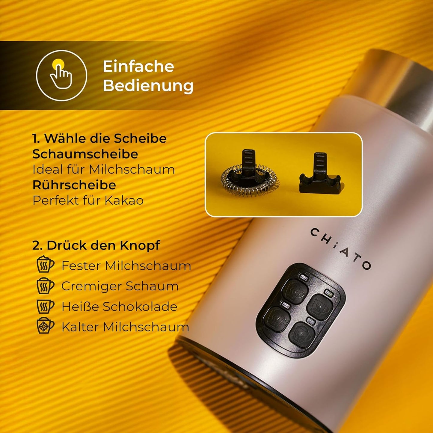 4-in-1 Elektrischer Milchaufschäumer & Kocher