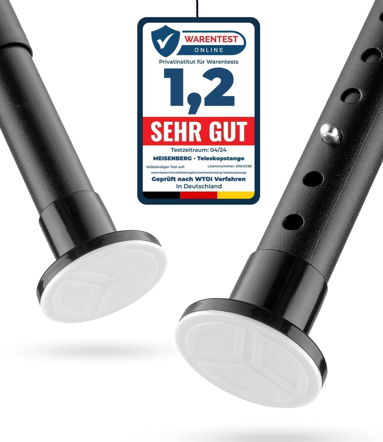 Teleskop-Duschvorhangstange ohne Bohren, 260-310 cm Matt Schwarz