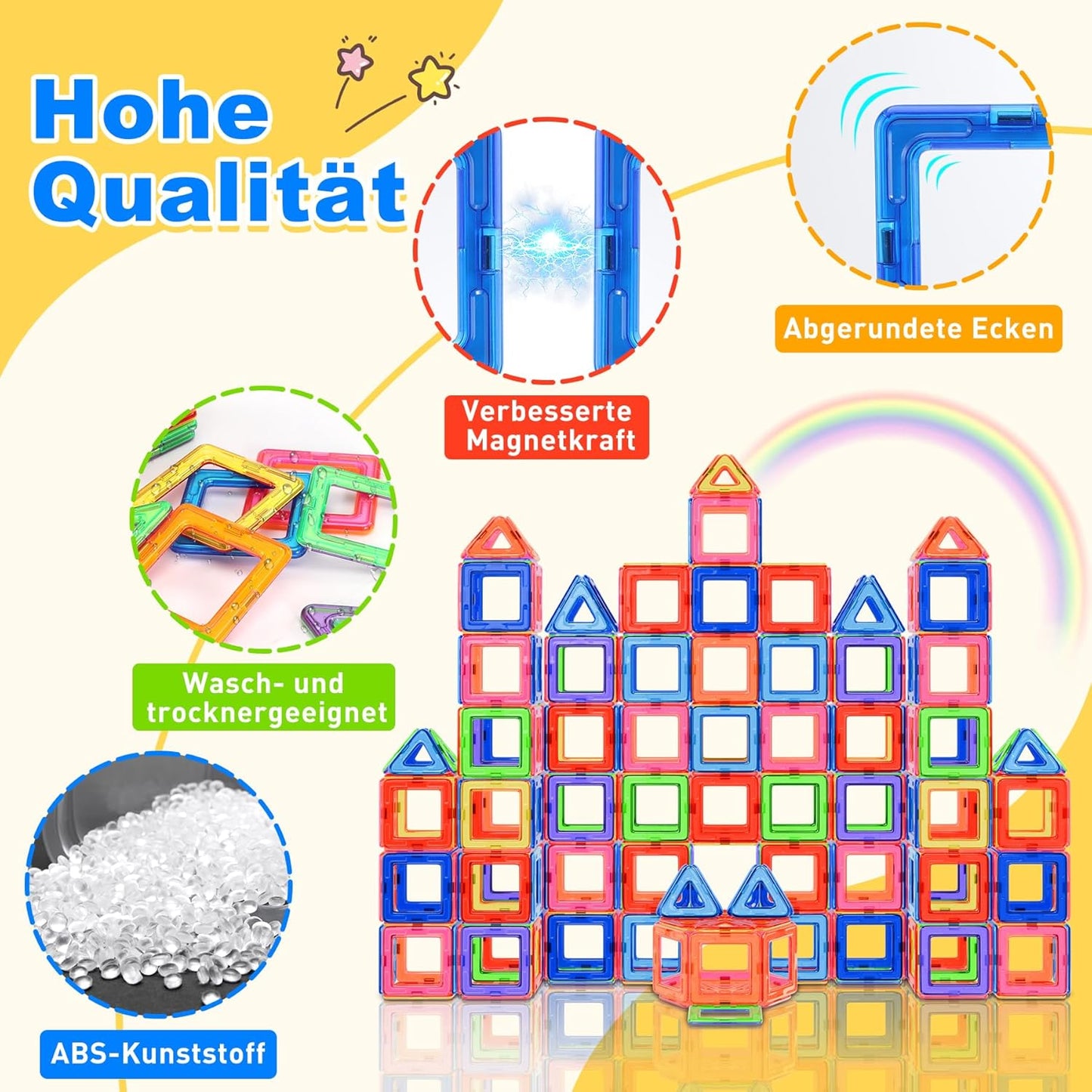 40-teiliges Magnetbausteine Set, Mehrfarbig