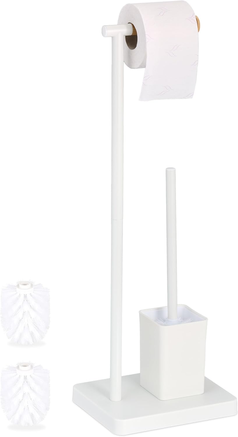 WC-Garnitur mit Klopapierhalter und Bürste, Weiß