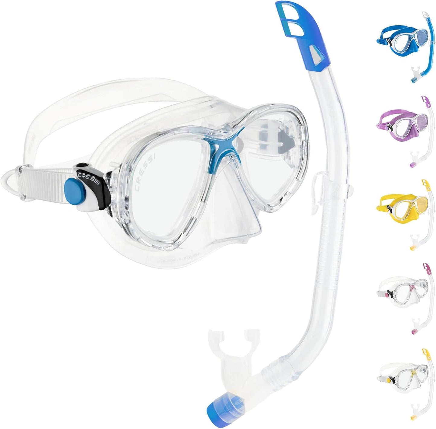 Marea Jr -Tauchset mit Maske und Schnorchel, Maske + Schnorchel Klar/Blau