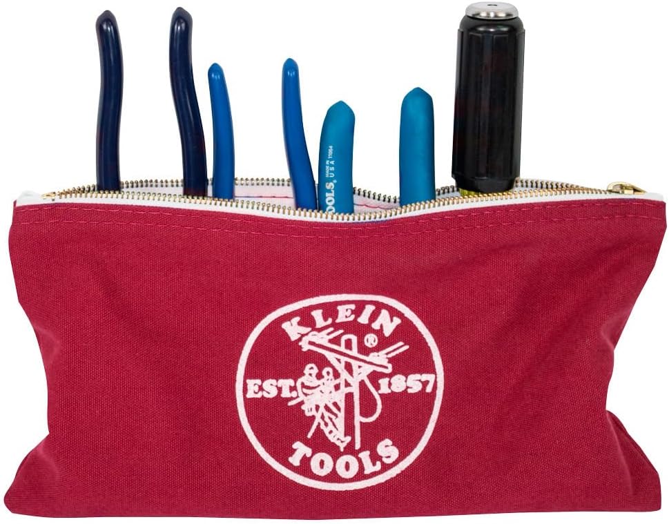 4er-Set Werkzeugtaschen mit Reissverschluss, Red, Gray, Black, Brown 4-Pack