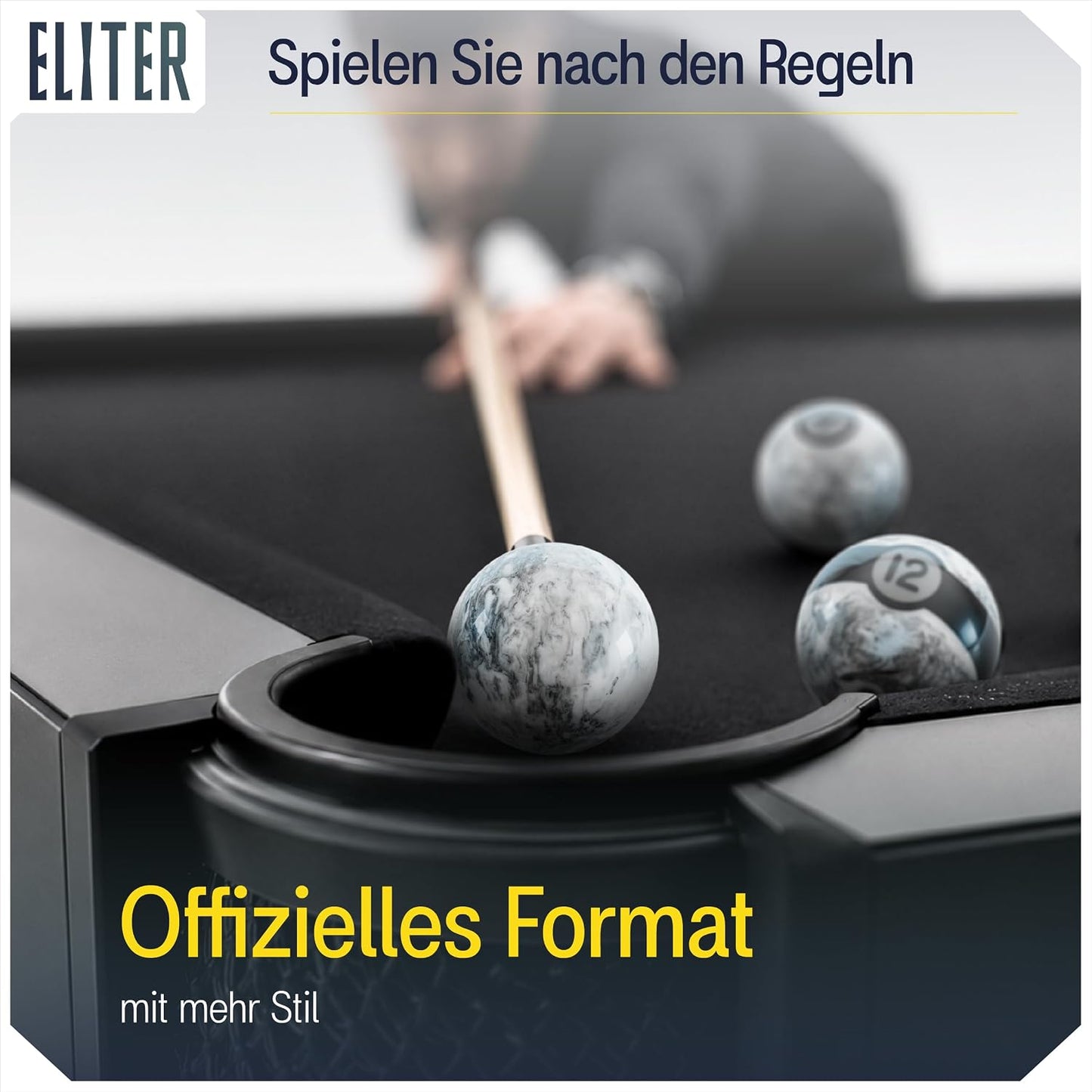 16-teiliges Billardkugel-Set, Marble Black