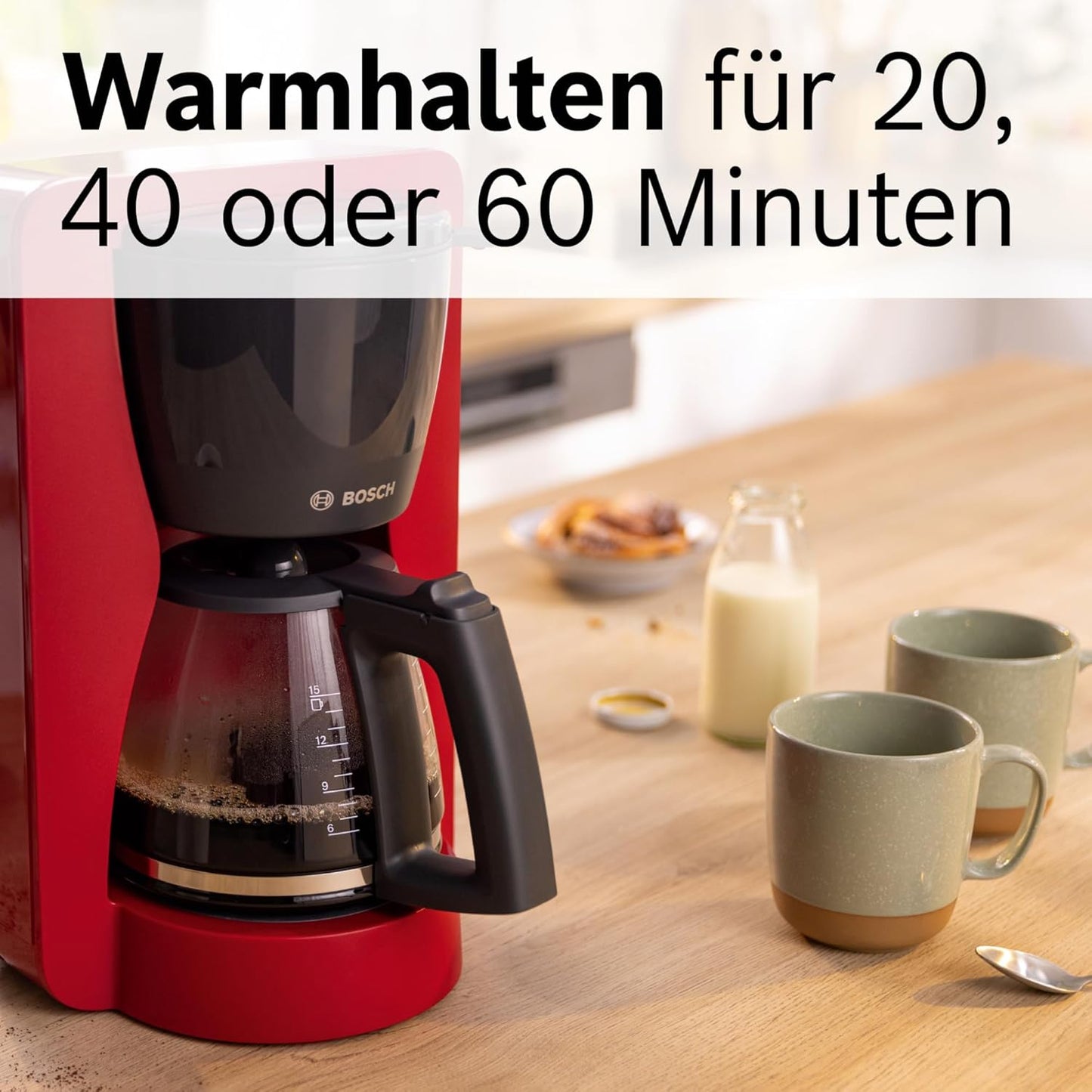 Filterkaffeemaschine My Moment, Entkalkungsfunktion Aromastufe Rot