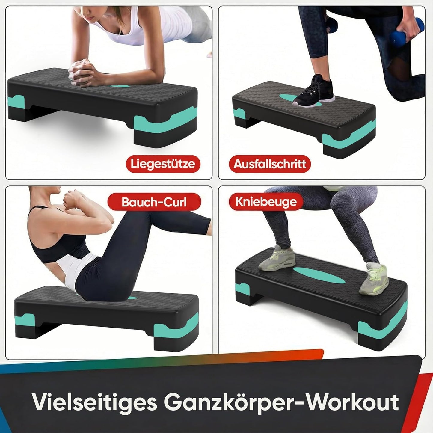 Aerobic Steppbrett, 2-fach Höhenverstellbar