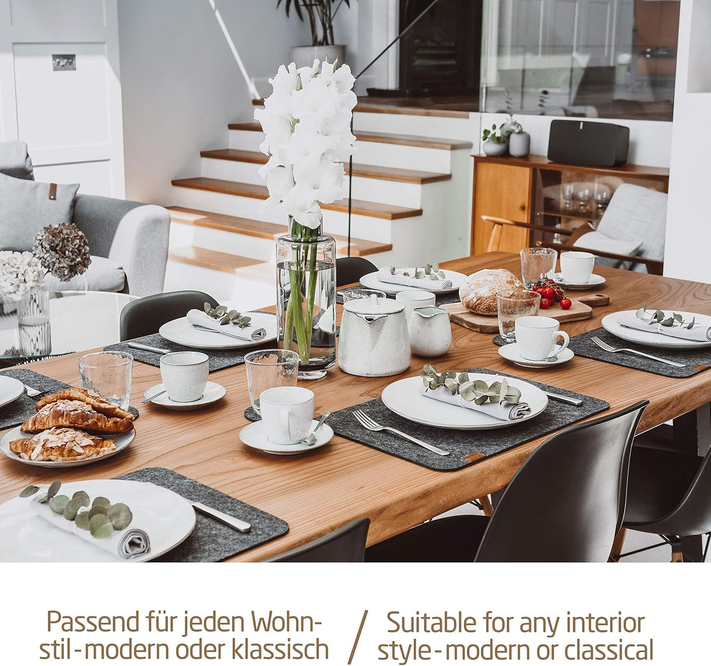 6er-Tischset, abwaschbar, 6er-Set Beige / Rechteckig