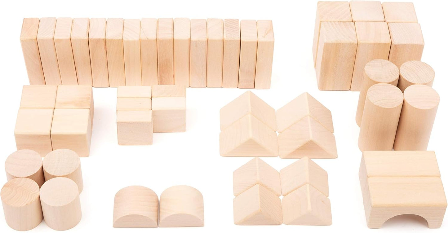 Holzbausteine Natur, 50 Holzbausteine