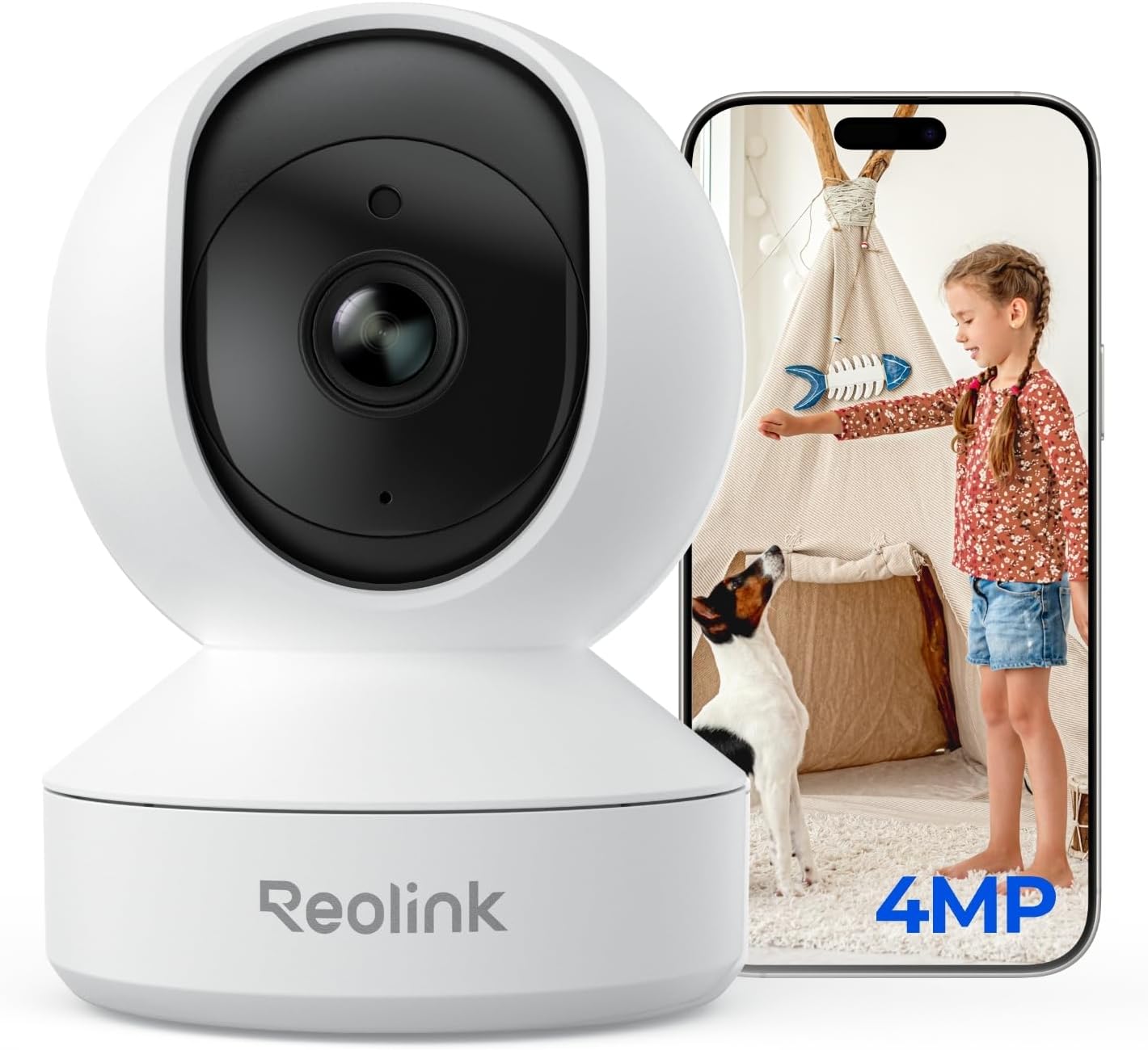 2K 4MP WLAN Überwachungskamera mit Personen-/Tier-/Weinen-Erkennung und Auto-Tracking, 4MP