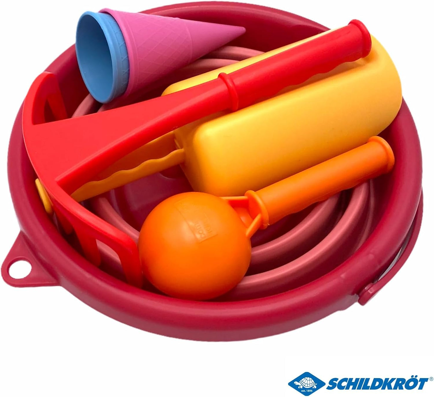Sandspielzeugset mit Falteimer, Rot Single