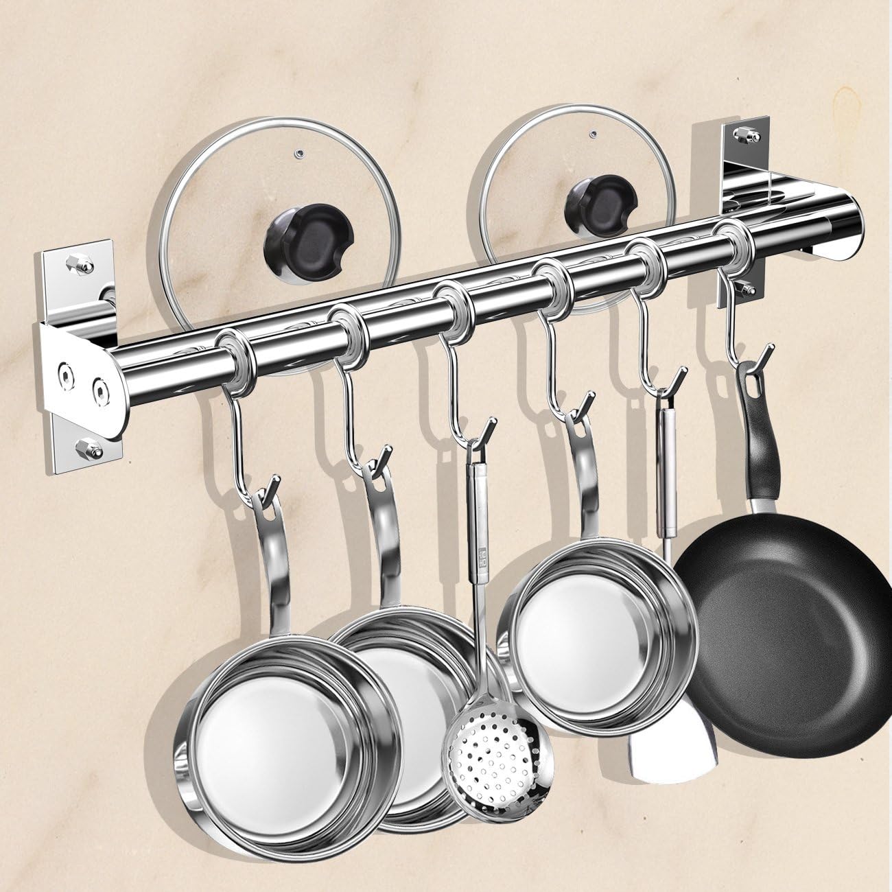 Hängeleiste mit 6 Haken und Messerhalter, 40cm
