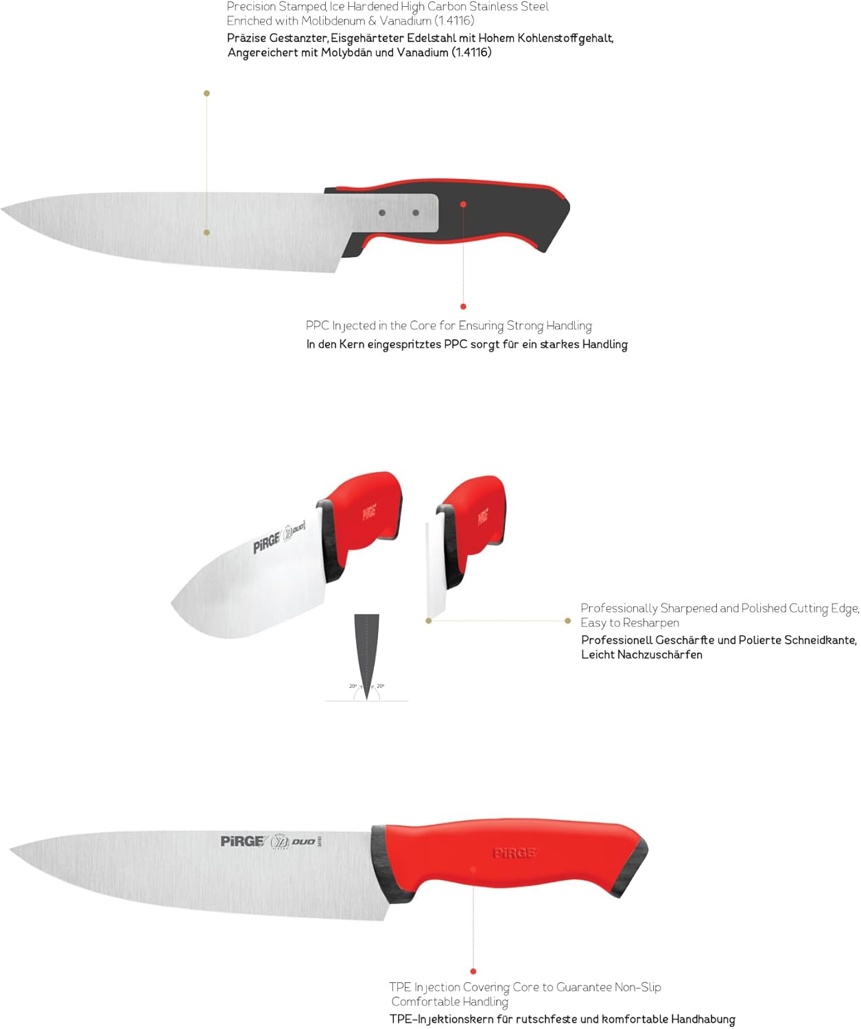 Fleischermesser, 16,5 cm|Rot