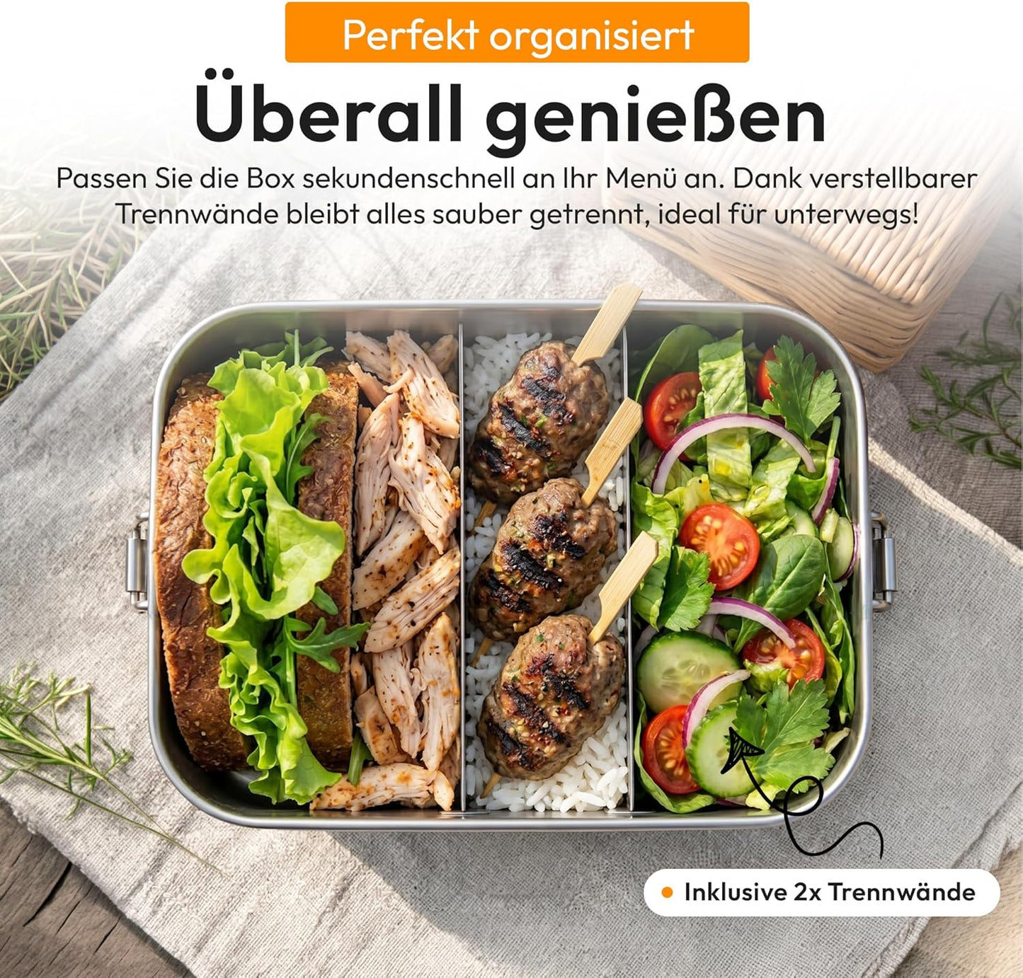 Auslaufsichere Bento-Box, D: 2400 Ml