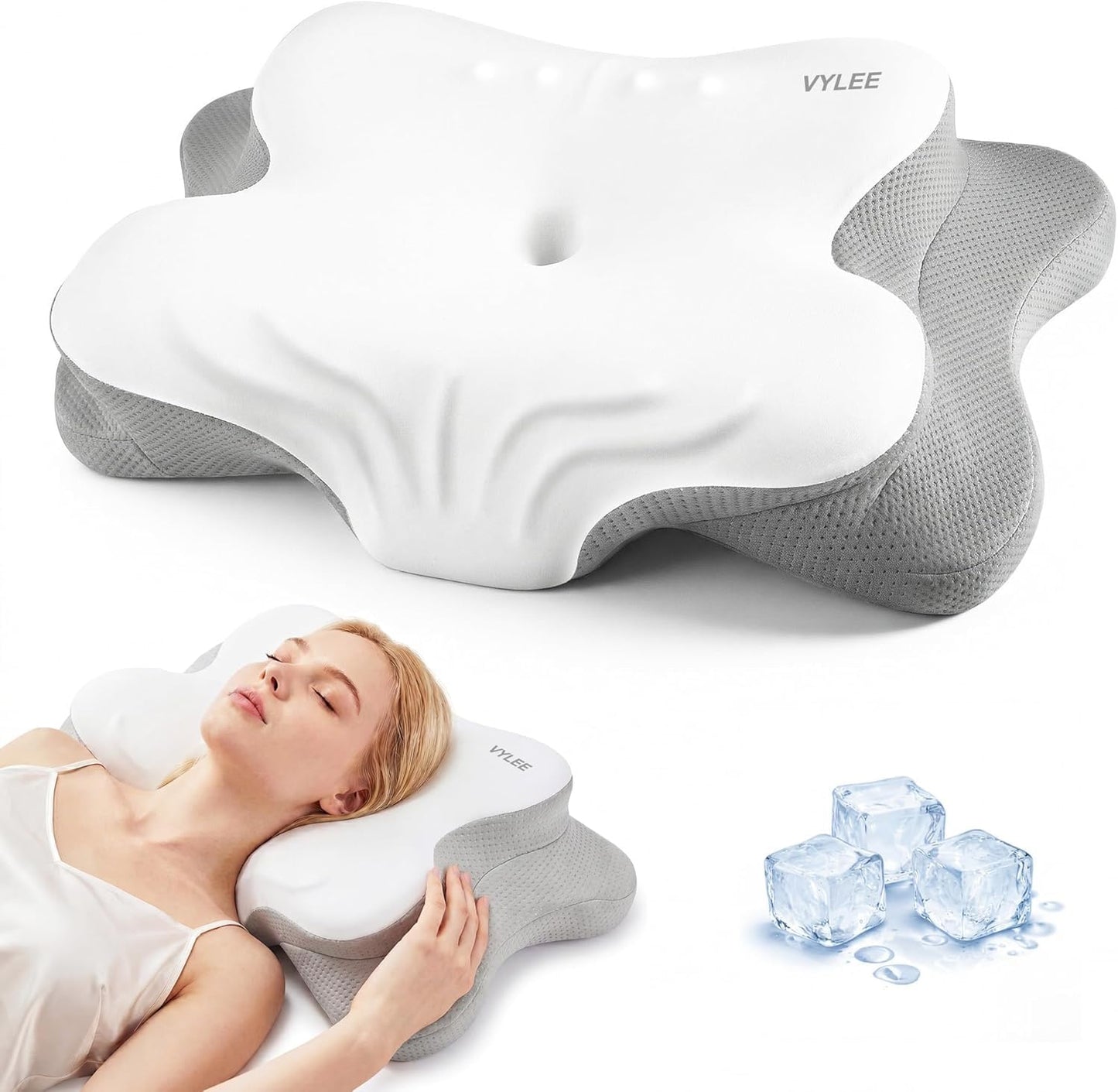Ergonomisches Nackenkissen, Grau