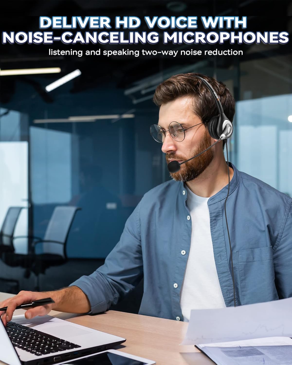 Headsets 602N mit Noise Cancelling Mikrofon & USB Adapter, mattschwarz‌