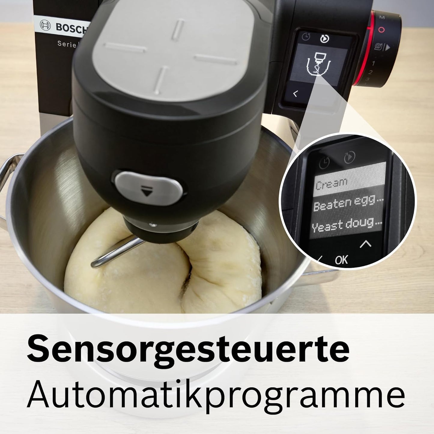 Küchenmaschine Serie 6 mit 7 Automatikprogrammen, Durchlaufschnitzler Schwarz