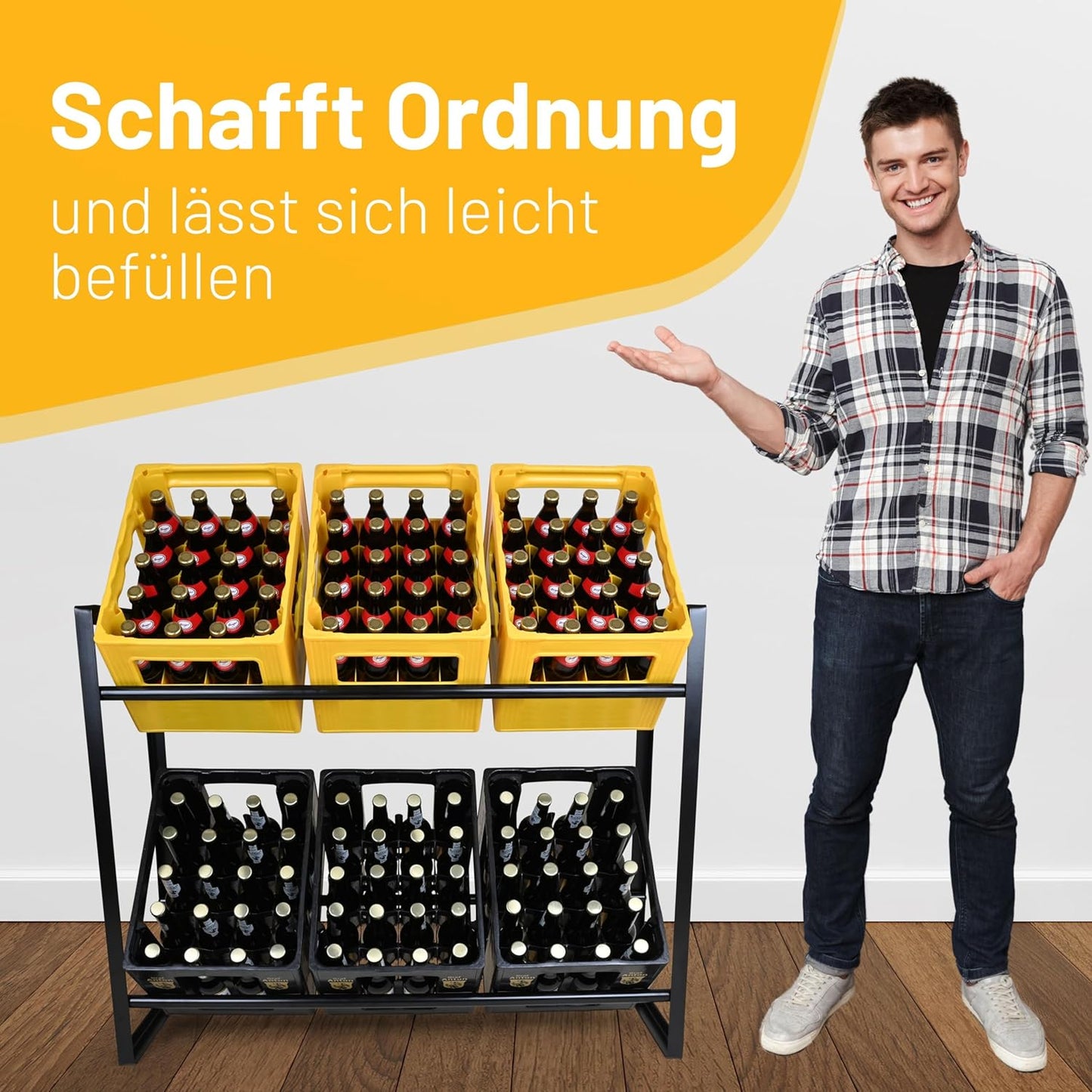 Getränkekistenregal Crino für 6 Kisten, 6 Kisten