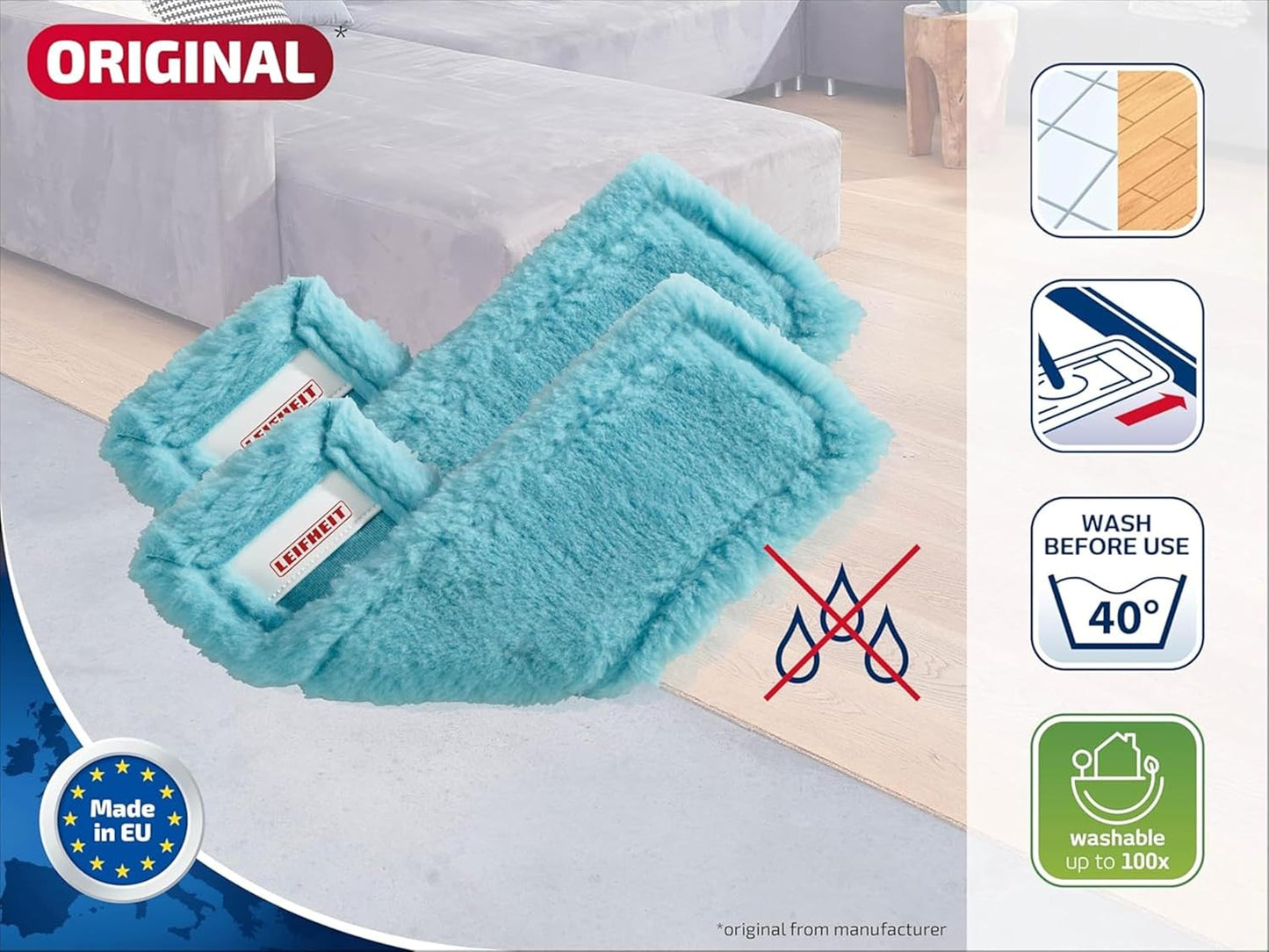 2er-Set Wischbezug Profi XL Static Plus, Trockenreinigung 2er Set