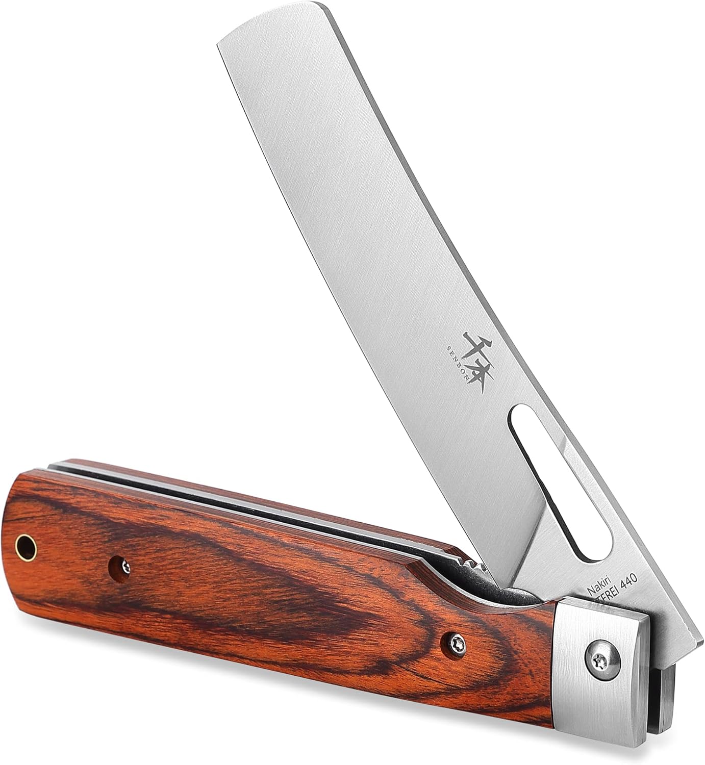 Faltbares Camping-Kochmesser, Farbe Holz Nakiri