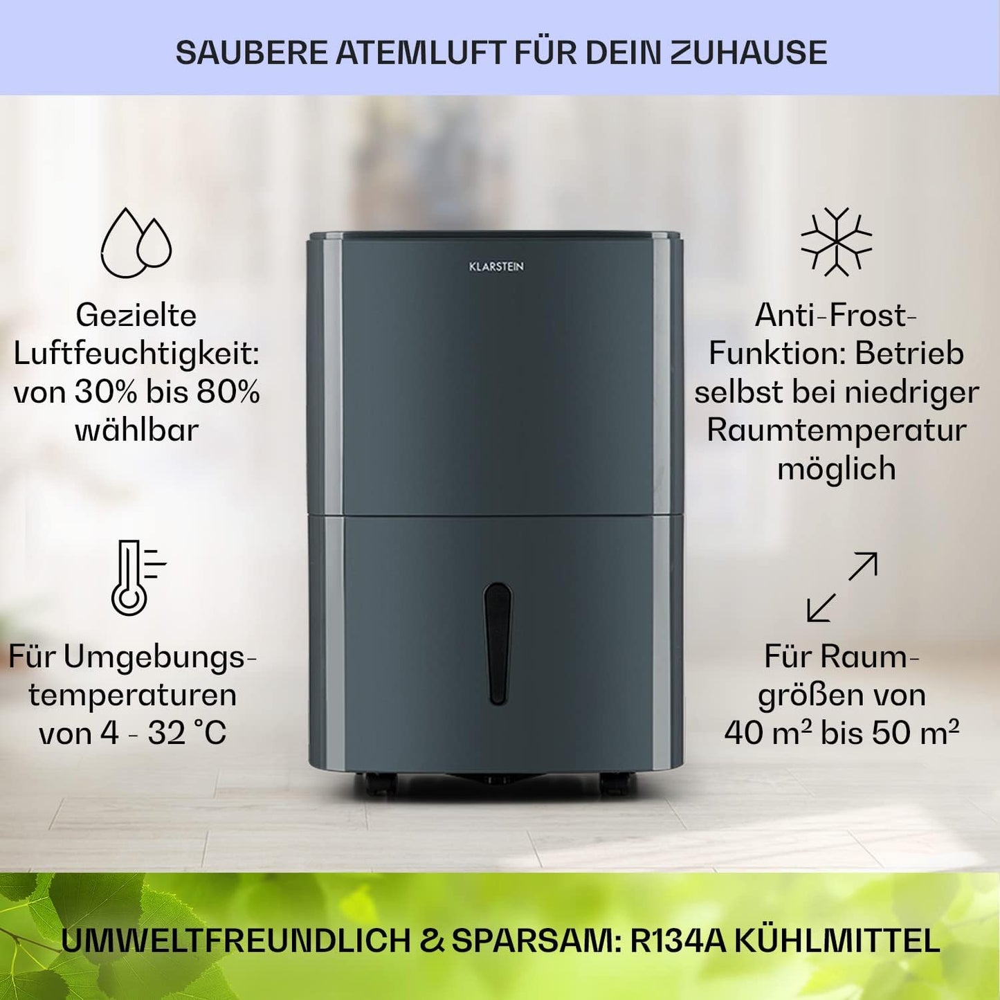 Luftentfeuchter & Luftreiniger, 20 L|Anthrazit