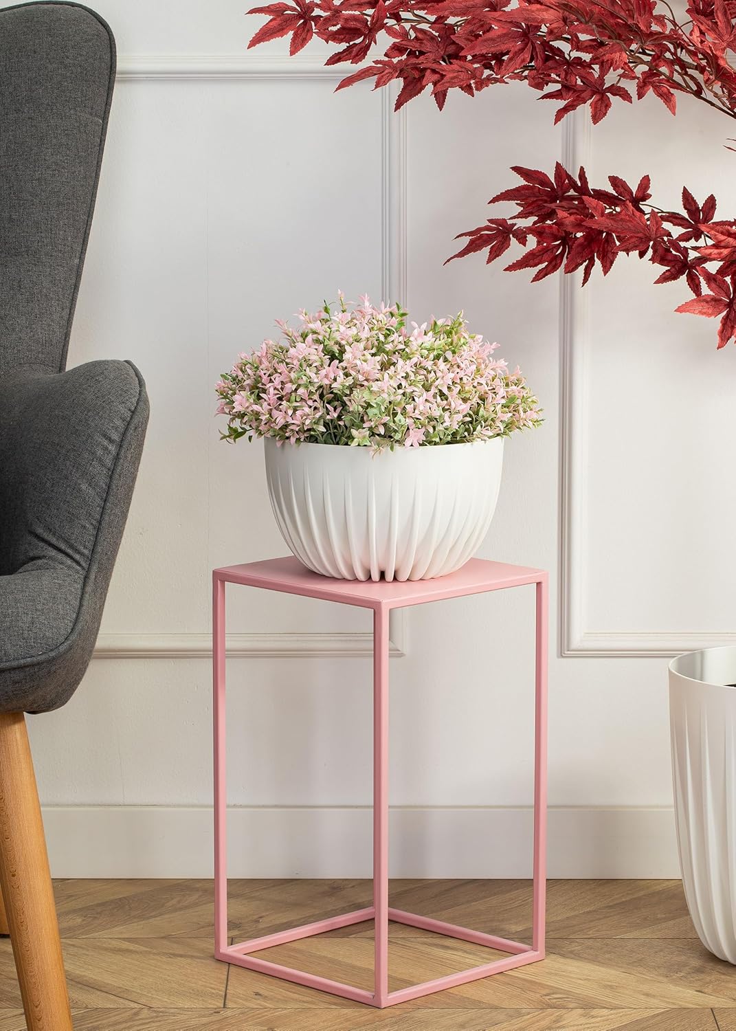 Loft-Stil Blumenständer, 40 cm hoch, Rosa 40 cm