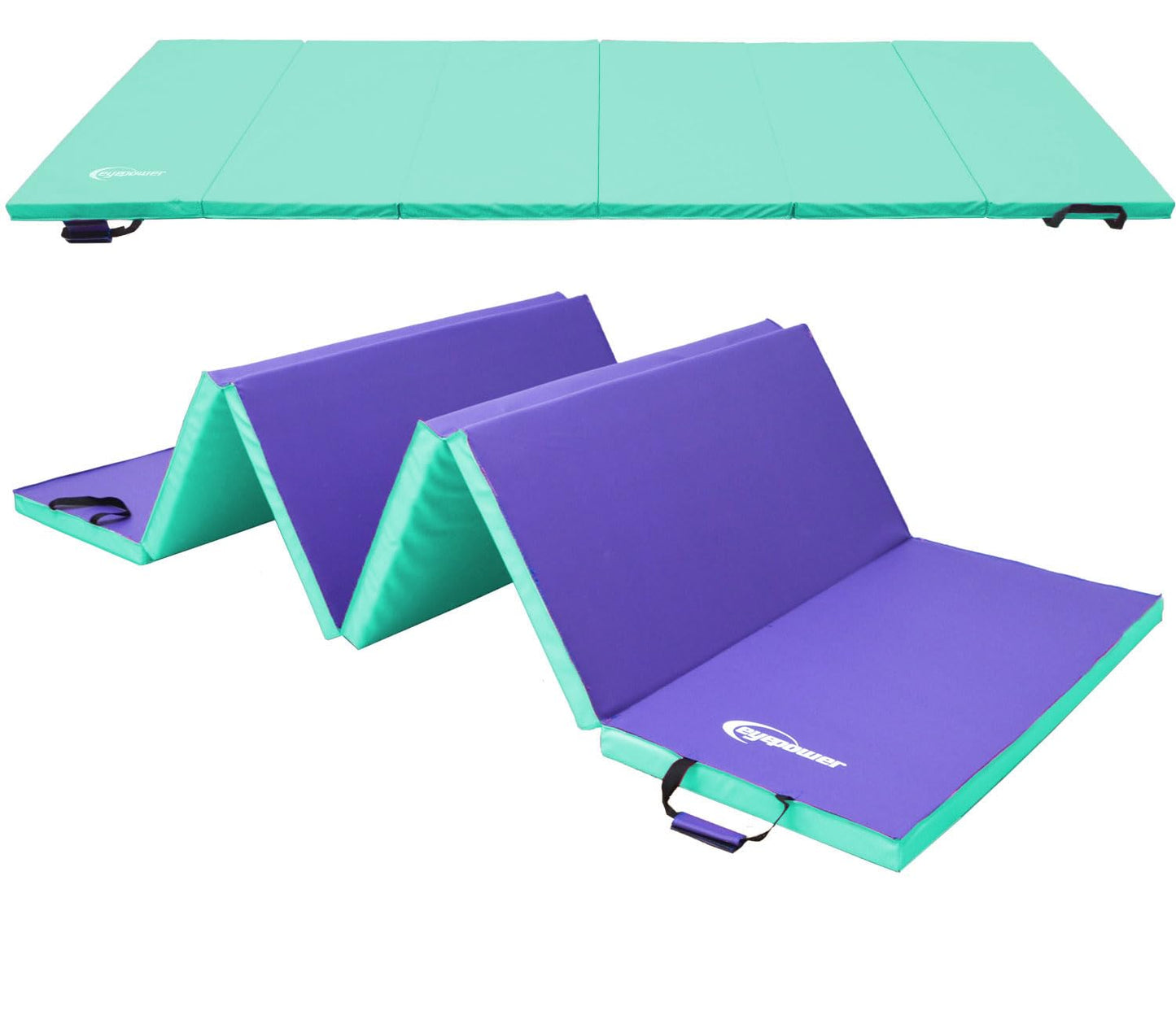 Klappbare Turnmatte, 300 x 100 x 5 cm Mint-Lila