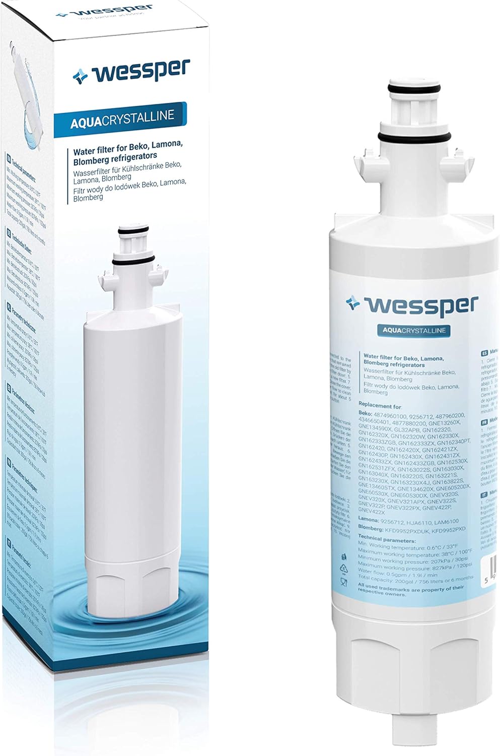 Gefrier-Kühlschrank Wasserfilter Ersatz (1 Stück), 1 Stück (1er Pack)