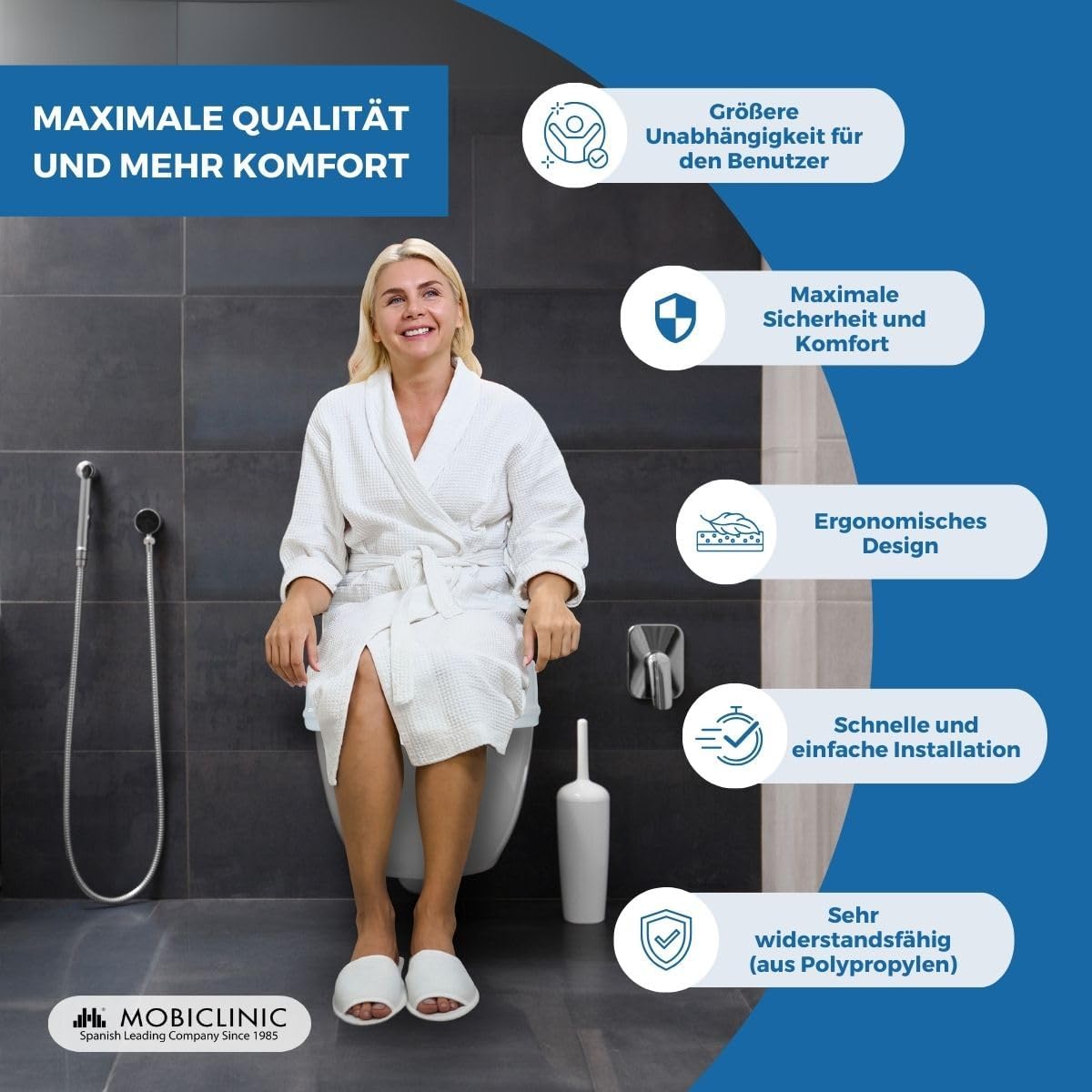 Titán Toilettensitzerhöhung mit Deckel (10 cm)