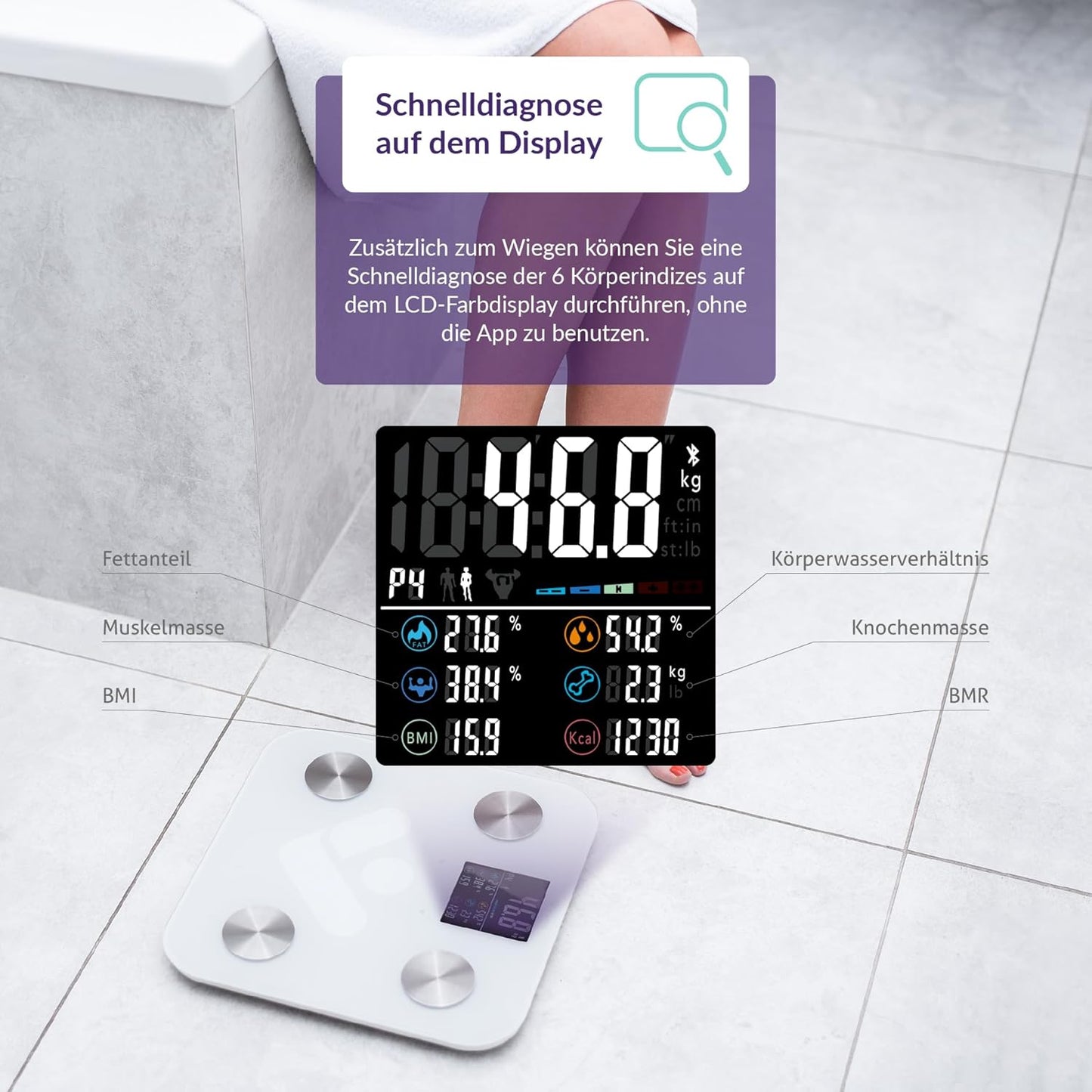 FitScale W6 BT Personenwaage, weiss