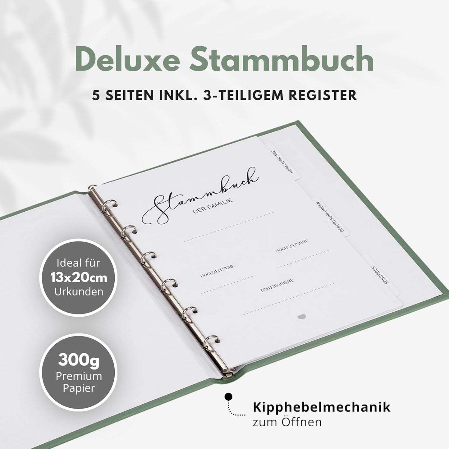 Familienstammbuch mit Register, 16x21 cm